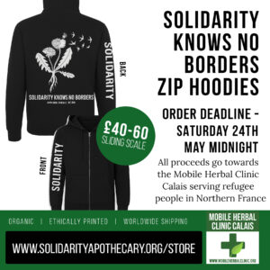 Dandelion Solidarity Zip Hoodies (sliding-scale fundraiser)