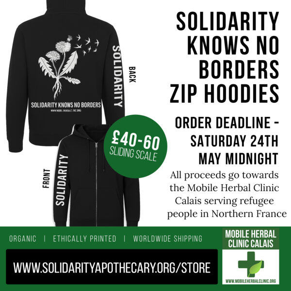Dandelion Solidarity Zip Hoodies (sliding-scale fundraiser)